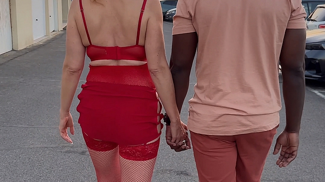 Walking down in Cap d'Agde with a Black lover (fetish video)