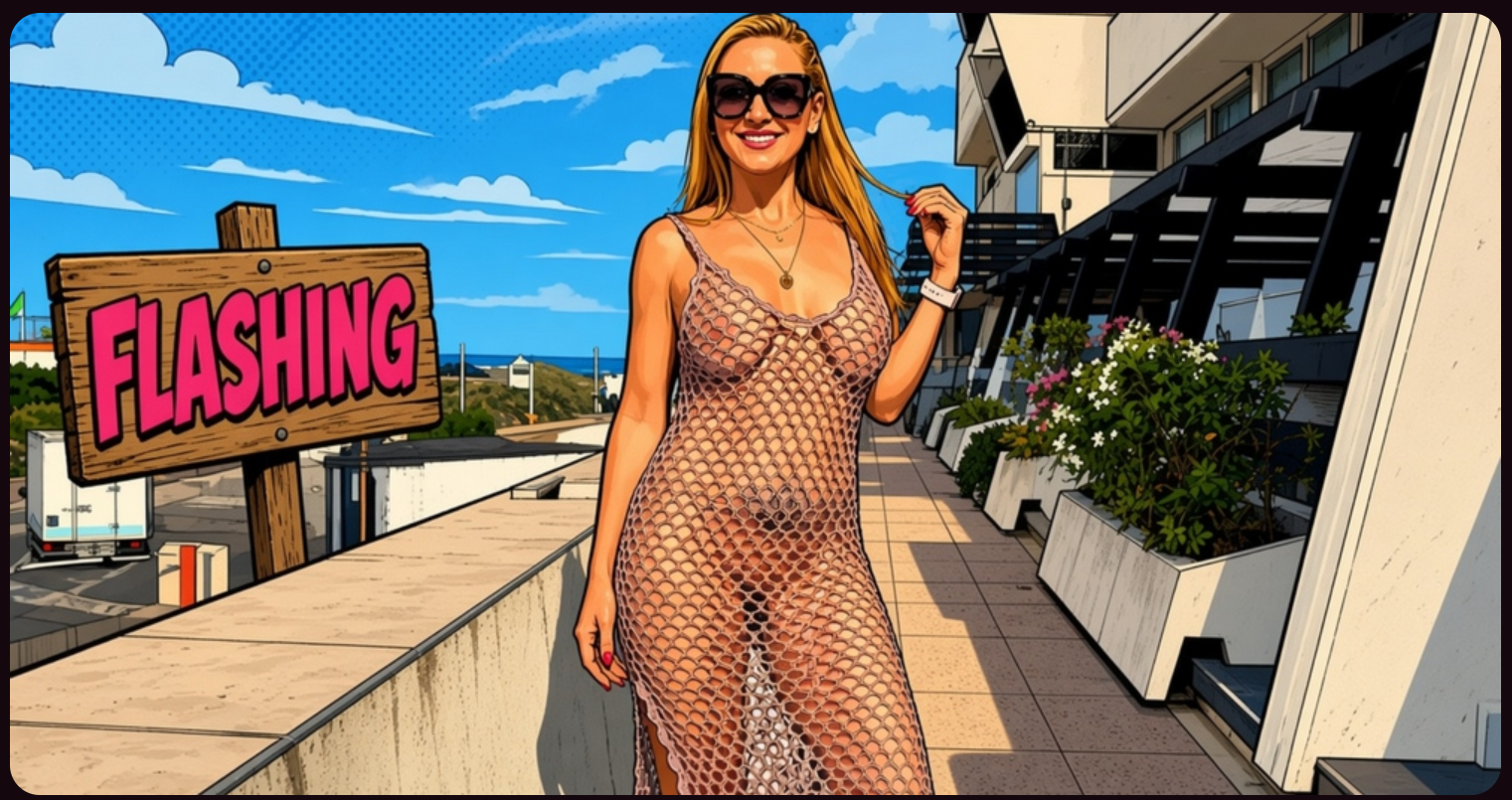Flashing and public exhibition